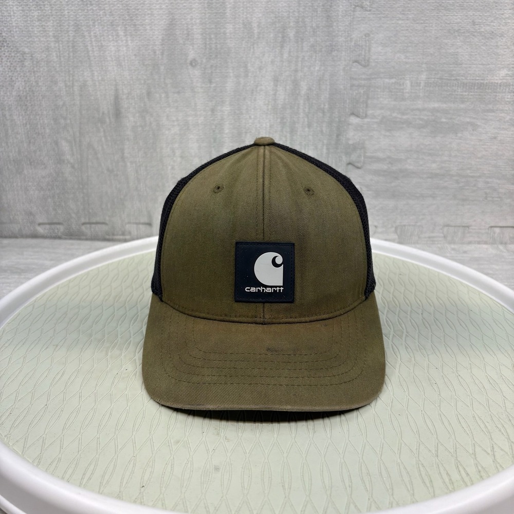 Carhartt Mens Rugged Professional Series Trucker Hat Olive Green Black Snapback